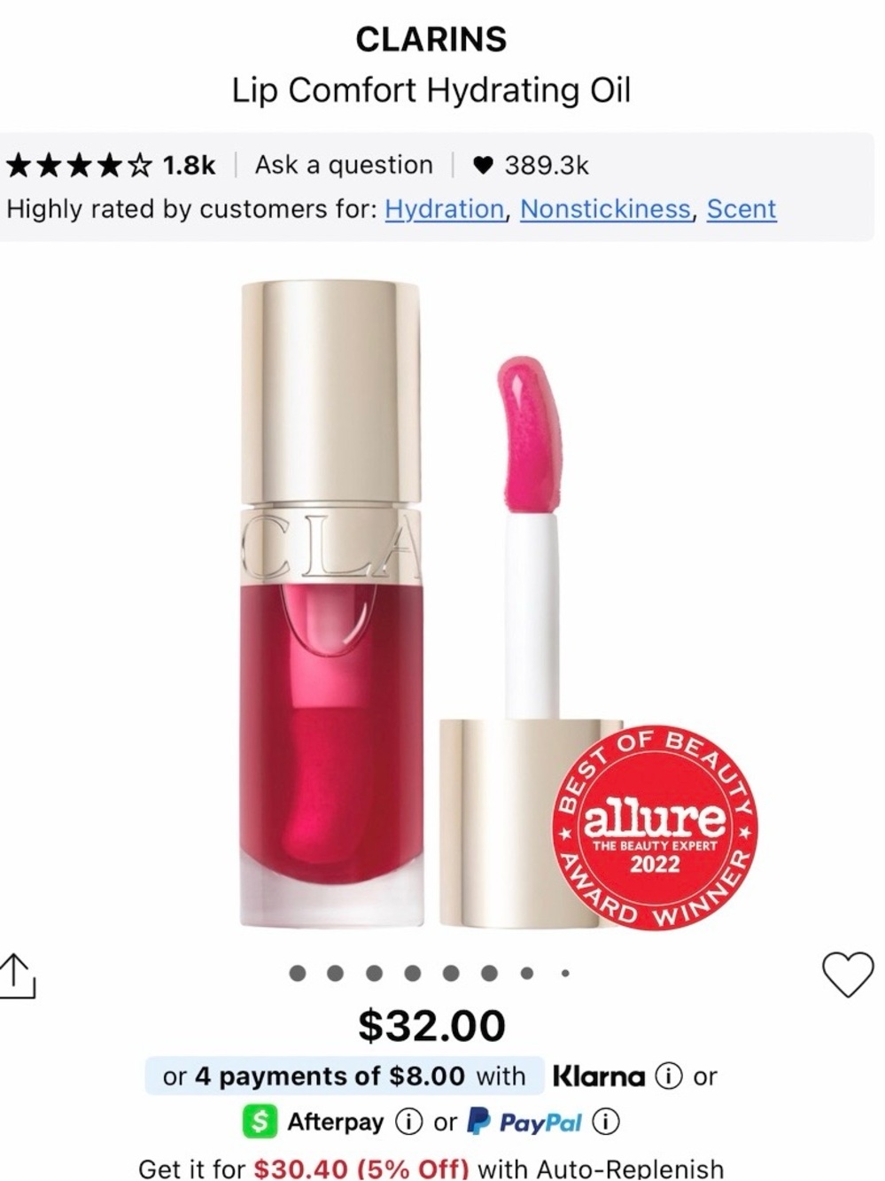 Plum CLARINS Lip Comfort Hydrating Oil - Picture 4 of 4